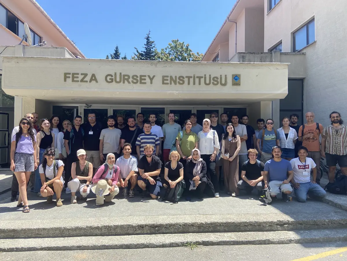 Group photo from the CIMPA Summer School in Türkiye in front of the Feza Gürsey Enstitüsü
