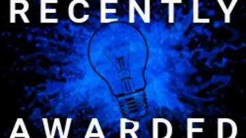 A light bulb on a blue background, next to the text "Recently awarded"