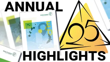 Annual Highlights next to 25 years of MiS logo with covers of MPG yearbooks in the background