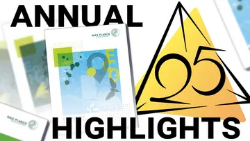 Annual Highlights next to 25 years of MiS logo with covers of MPG yearbooks in the background