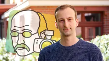 Portrait of Lucas Broux and the Math Planck People Logo