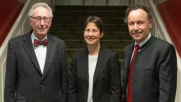 Anna Wienhard with Hans-Werner Hector and Christian Haass