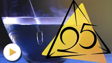 Video of a shape memory alloy paperclip restoring its shape in hot water